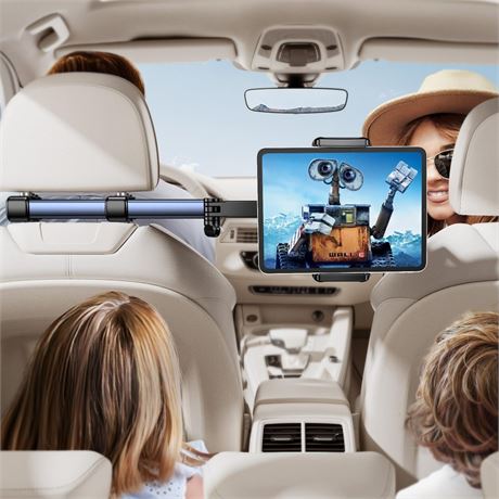 Headrest Tablet Holder for Car Accessories : [18.11-inch Long Arm] 3-in-1