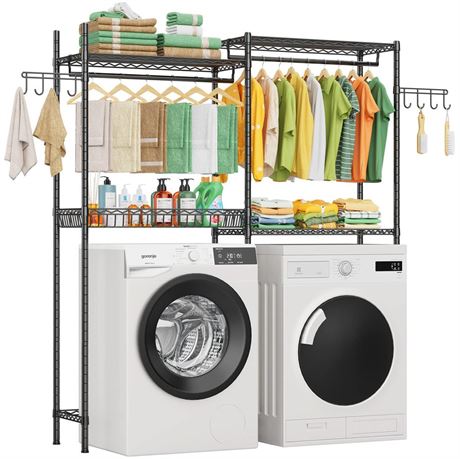 LEHOM Clothes Drying Rack,Over The Washer and Dryer Storage Shelf,Over Dryer