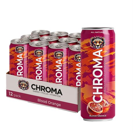 CHROMA All Natural Mushroom Energy Drink - Lion's Mane, Cordyceps, L-Theanine,