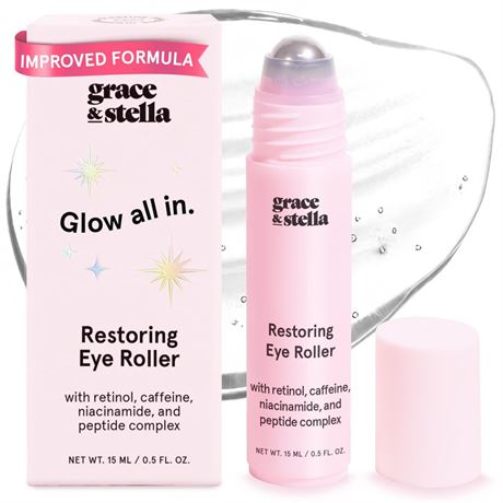 grace & stella Under Eye Brightener Roller - Airplane Travel Essentials -