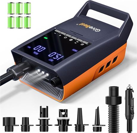 GiveBest Rechargeable Paddle Board Pump, 20 PSI High Pressure and 30% Faster