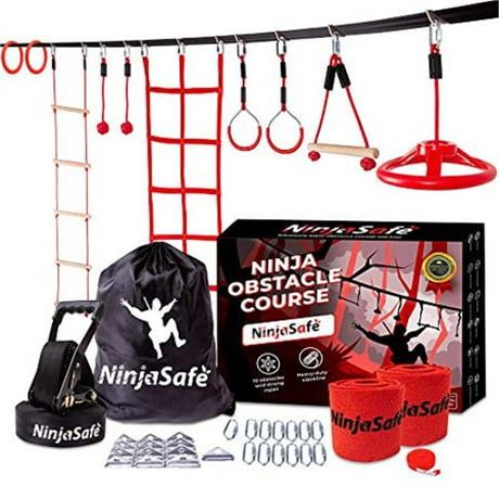 Ninjasafe Ninja Warrior Obstacle Course for Kids Backyard - Durable 10
