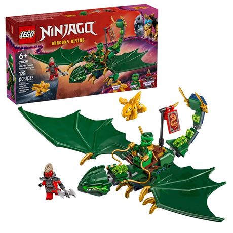 LEGO NINJAGO Lloyd's Green Forest Dragon Toys - Pretend Play Building Toys for
