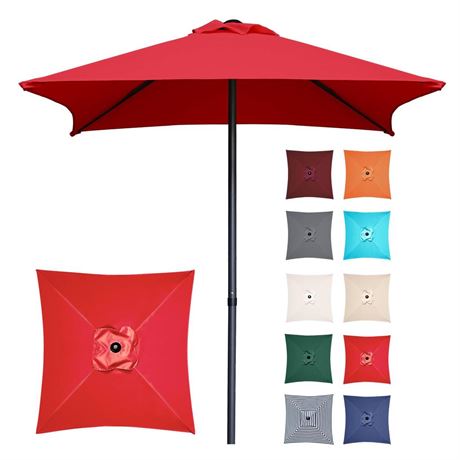 4.9 ft Patio Umbrella - Small Outdoor Table Umbrella with 4 Reinforced Ribs, UV