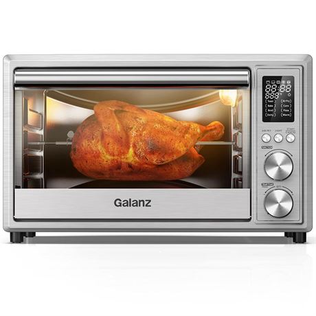 Galanz GT12SSDAN18 Digital Fry & Rotisserie Combo 8-in-1 Air Fryer Toaster,