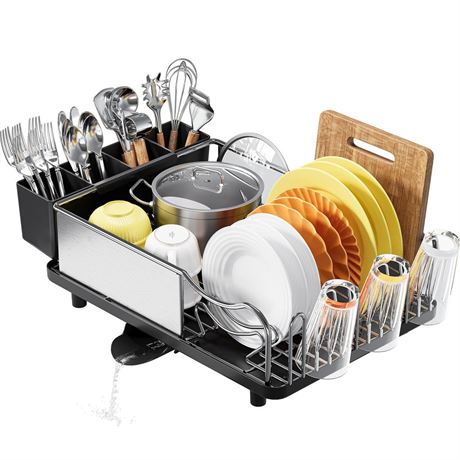 Dish Rack, 304 Stainless Steel Dish Drying Rack for Kitchen Counter, Dish