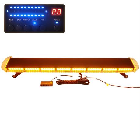 CFLMYYXGS Black Aluminium Case 12V - 24V 53" 108 LED Amber Light Emergency