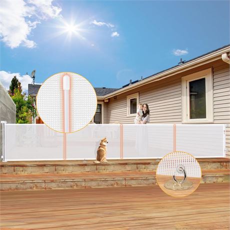 200'' Retractable Baby Gates Extra Wide,34" Tall Retractable Dog Gate for