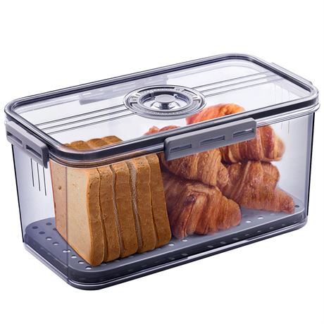 Gifhomfix Bread Box Bread Boxes for Kitchen Counter Airtight, Time Recording