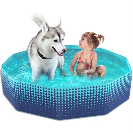 Jasonwell Foldable Dog Kiddie Pool - Hard Plastic Kids Paddling Pool Toddler