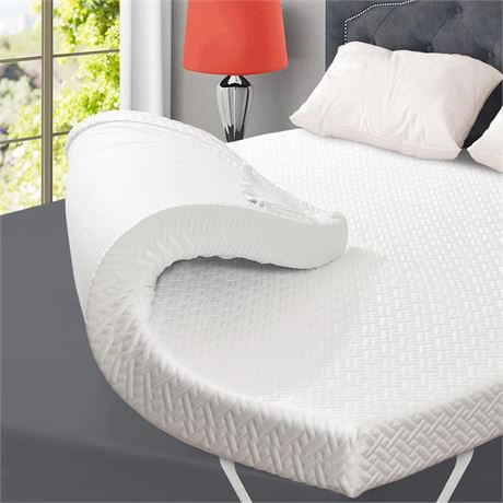 3 Inch Gel Memory Foam Mattress Topper Queen Size, Gel-Infused Mattress Pad