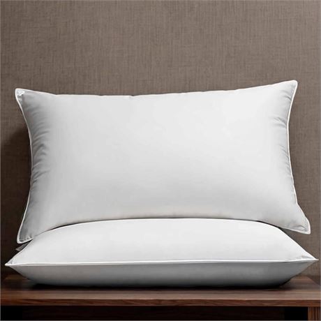 Hotel Goose Down Feather Pillows King Size Set of 2 Pack Odorless