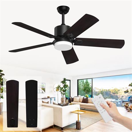 Ceiling Fans with Lights and Remote, Black Outdoor Fan with Adjustable Light 6