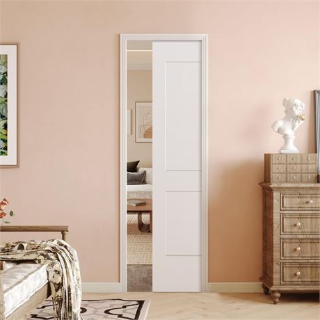 BARNSMITH 24in x 80in Sliding Pocket Door, Track Hardware and Frame Kits with