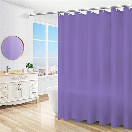 Fabric Shower Curtain Liner with Hem Weighted Bottom, Purple Waterproof 12 Rust