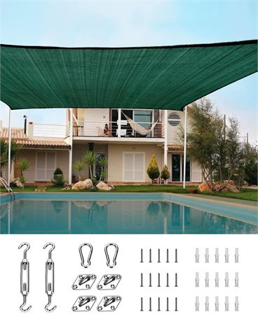 Quictent 185GSM Heavy Duty Square Sun Shade Sail Canopy 98% UV Block Outdoor