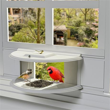 Window Bird Feeder 180° for Ultimate Wild Bird Watching, Clear View Bird