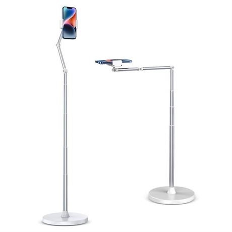 Overhead Phone Mount Floor Phone Holder Stand, Tripod for Recording Cooking