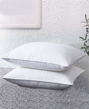 Unikome Premium 100% Cotton Down-Around Design Down Feather 2-Pack Pillow,