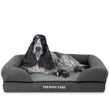 The Dog’s Bed Orthopedic Memory Foam Dog Bed with Bolsters for Medium Dogs,