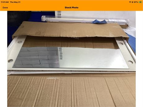 mirror with wooden back panel -color-white