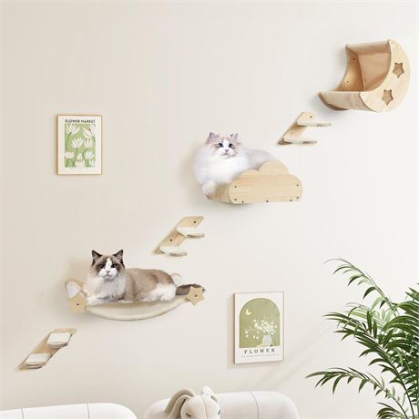 Cat Wall Shelves Cat Wall Furniture Set Moon Cat Beds Star Hammock Cloud Pedal