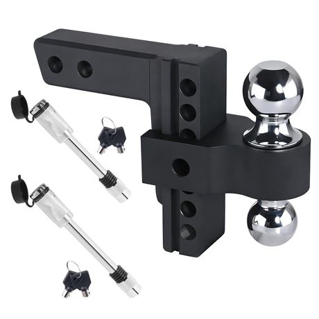 Aluminum Adjustable Trailer Hitch for 2-Inch Receiver 6 Inch Drop/Rise Hitch