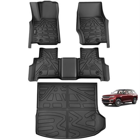 Floor Mats & Cargo Liner Fit for 2022-2024 2025 Jeep Grand Cherokee (Include