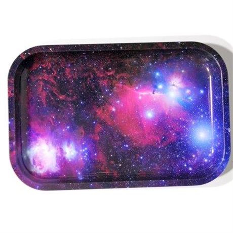 10 PACK 11  X 7  Medium Metal Rolling Tray - Galaxy Rolling Tray 10 pack