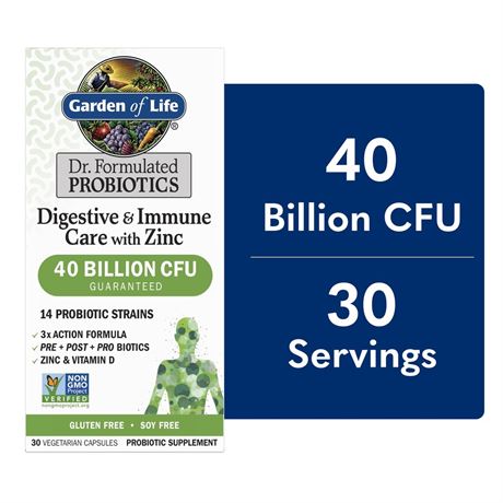 Garden of Life Dr. Formulated Digestive & Immune Care Probiotic Capsules with