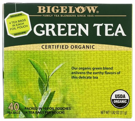 BIGELOW Organic Greentea, 40 CT 3 Pack