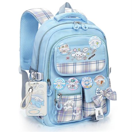 Kawaii Backpack with Accessories, Anime Cartoon Back Pack Book Bag Travel