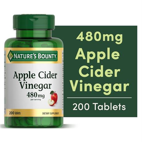 Nature's Bounty Nature’s Bounty Apple Cider Vinegar Supplement, 480 mg, 200