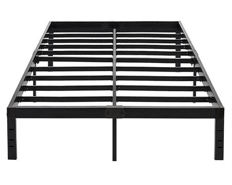 Queen Size Bed Frame 18 Inch Tall High Max 1000 Pound Steel Slats Support Heavy