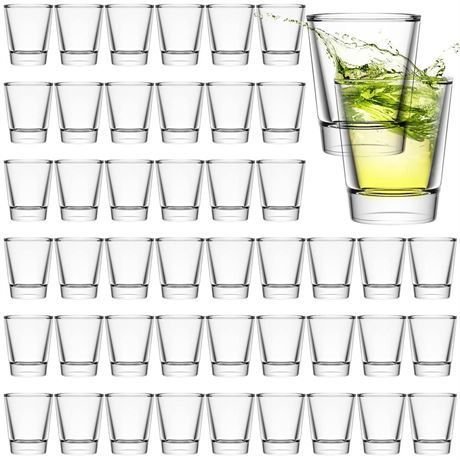 Geosar 100 Pieces Clear Short Shot Glasses Bulk 1.5 oz Mini Round Shot Glasses