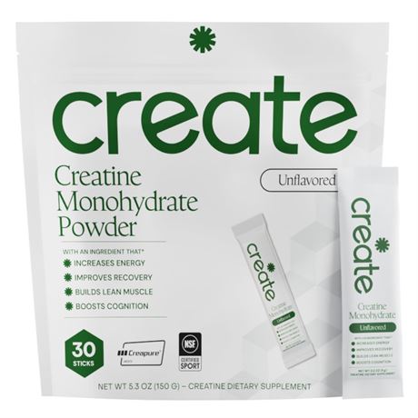 Create Creatine Monohydrate Powder - Creatine Travel Packets, Made with