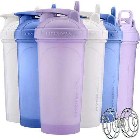 Hydra Cup 6 Pack 28 oz Protein Shaker Bottles for Protein Mixes with Whisk