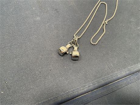 Box Gloves Pendant Necklace