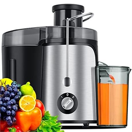 600W Juicer Machine with 3 Inch Wide Mouth, 2 Speed Setting, Centrifugal Juicer