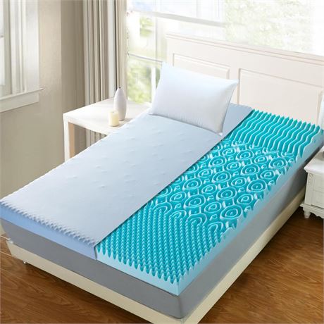 3 Inch Memory Foam Mattress Topper, Gel Foam Mattress Topper with Breathable