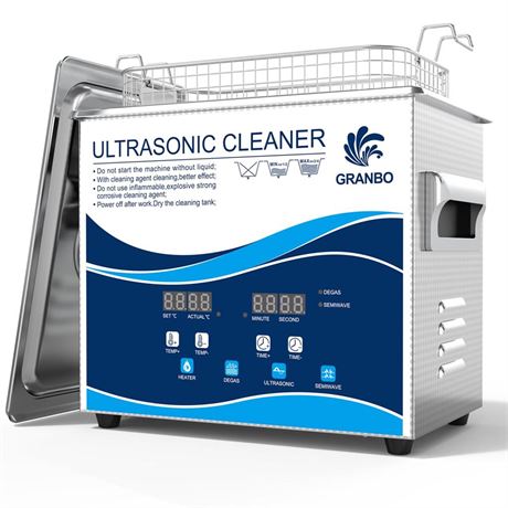 Ultrasonic Cleaner 3.2L 120W Jewelry Cleaner Ultrasonic Machine 40kHz with