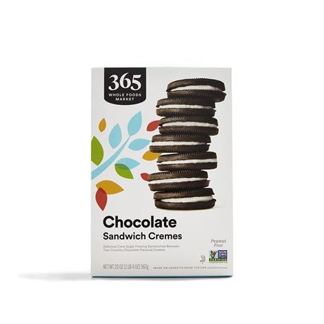 365 by Whole Foods Market, Chocolate Sandwich Creme Cookies, 20 Ounce Chocolate