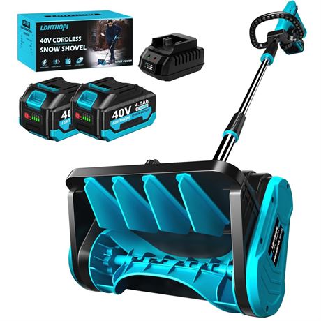 LDHTHOPI Cordless Snow Shovel, 40V | 13-Inch | 2X 4.0 Ah Batteries & Quick