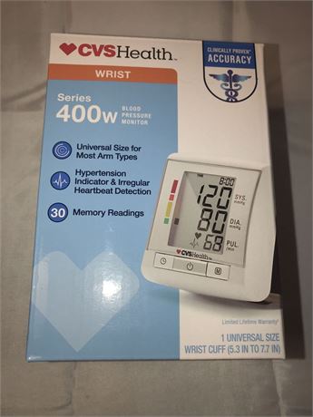 CVS Health BP3MY1-2ECVS Series 400w Wrist Blood Pressure Open Box New