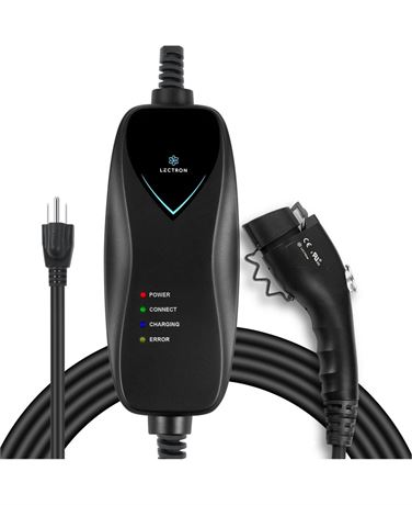 Lectron Level 1 EV Charger - ETL Certified  110V  15 Amp  16 Ft Extension Cord