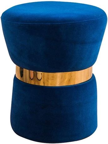 Storage Stool Small Round Footstools Upholstered with Gold Plating Metal