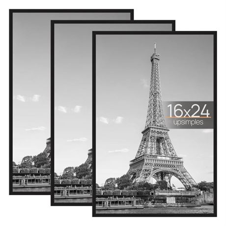 upsimples 16x24 Frame Black 3 Pack, Poster Frames 16 x 24 for Horizontal or