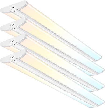 4 Pack 4FT Ultra Slim LED Wraparound Light with 3 Wattages/3 Lumens/3 CCT