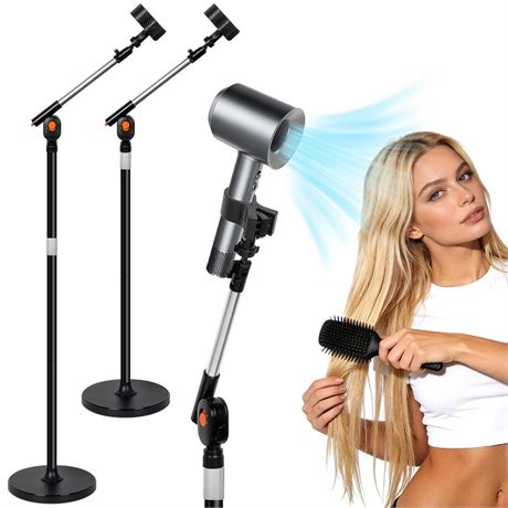 Hair Dryer Stand Hands Free, Hair Dryer Holder Stand with Rotary Lock Swing