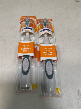 Arm & Hammer Spinbrush Battery Powered Toothbrush, Soft Bristles (2PACK)